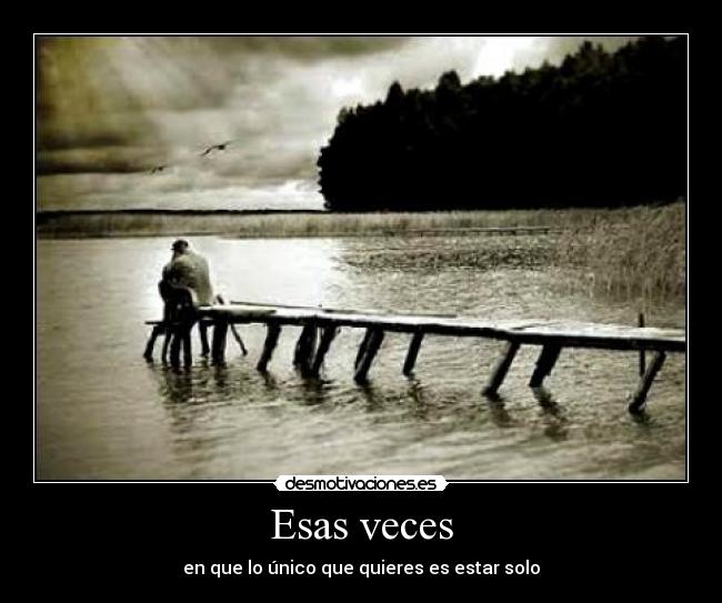 Esas veces - en que lo único que quieres es estar solo