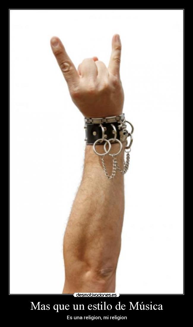 carteles musica metal religion musica mano cornutta desmotivaciones