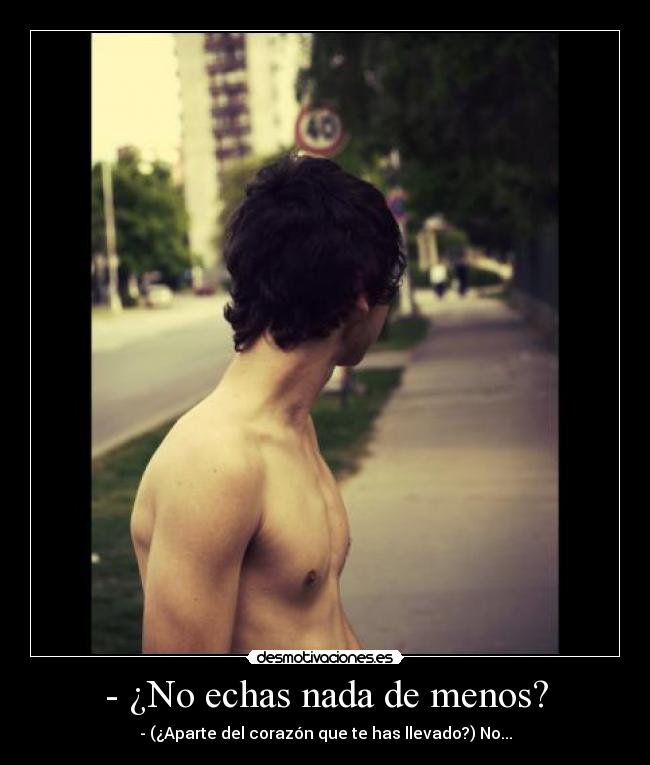 - ¿No echas nada de menos? - 