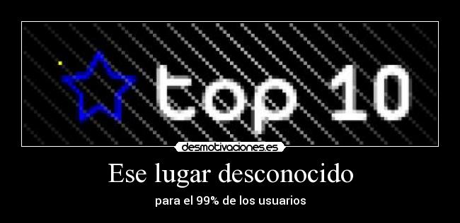 Ese lugar desconocido - para el 99% de los usuarios