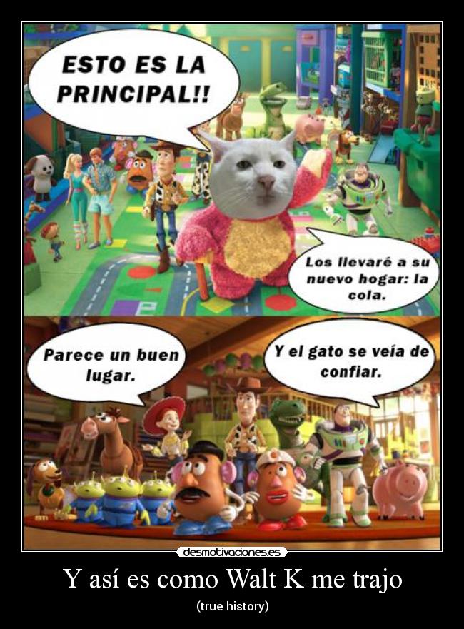 carteles true history cola principal walt toy story lotso desmotivaciones