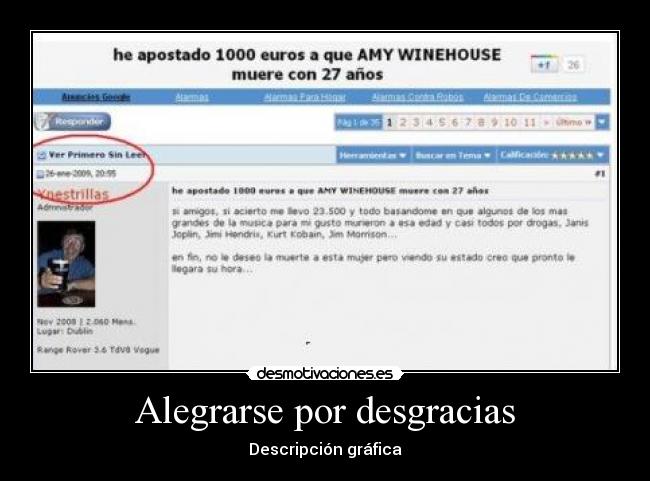 Alegrarse por desgracias - Descripción gráfica