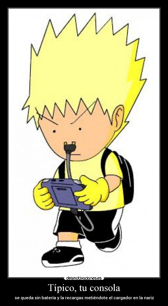Típico, tu consola - se queda sin batería y la recargas metiéndote el cargador en la nariz