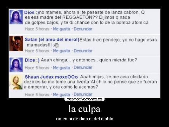 la culpa - no es ni de dios ni del diablo