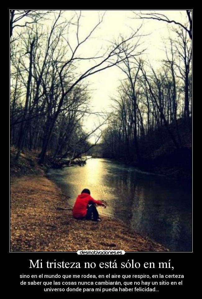 Mi tristeza no está sólo en mí, -