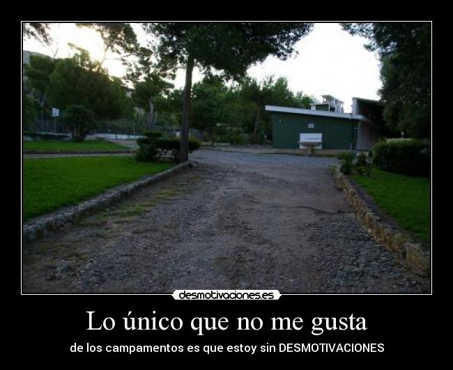 Lo único que no me gusta - de los campamentos es que estoy sin DESMOTIVACIONES