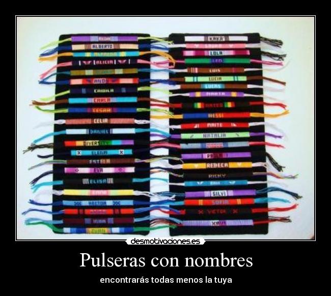 Pulseras con nombres -