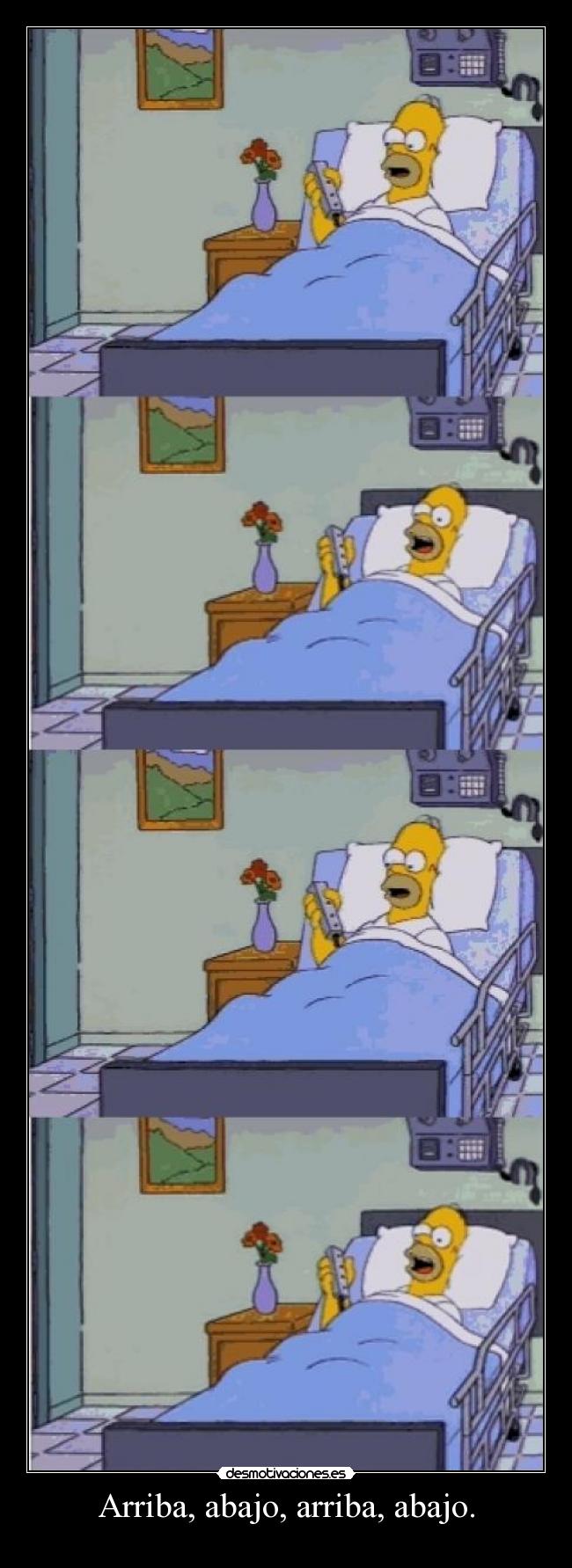 carteles simpson homer hospital arriba abajo camilla cama desmotivaciones