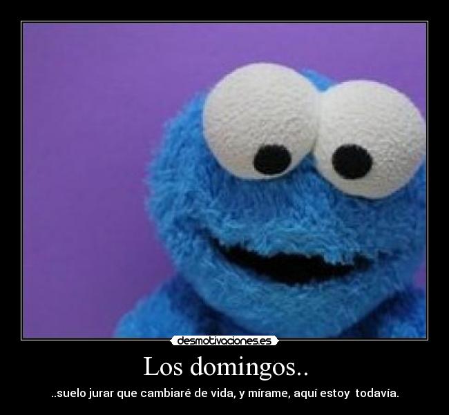 Los domingos.. - ..suelo jurar que cambiaré de vida, y mírame, aquí estoy todavía.