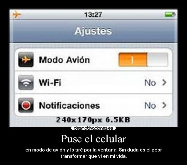 Puse el celular -