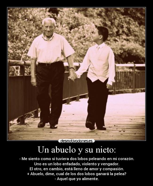 Un abuelo y su nieto: -