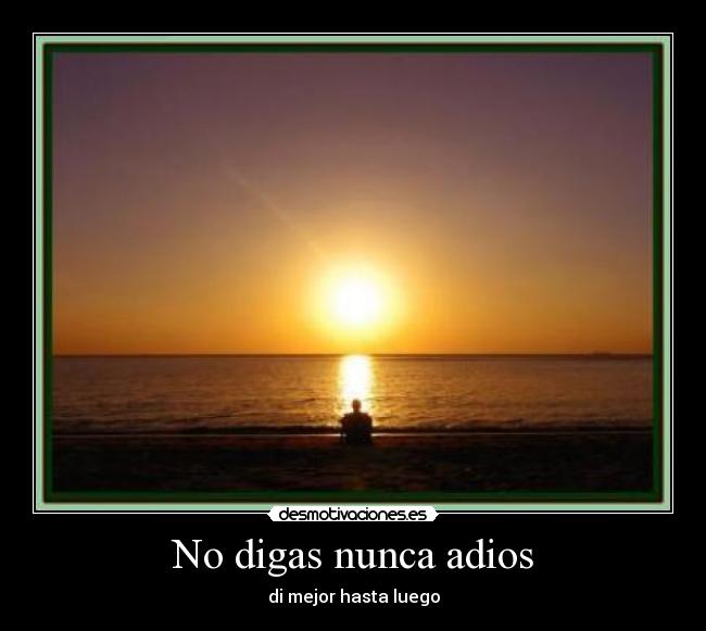 No digas nunca adios - di mejor hasta luego