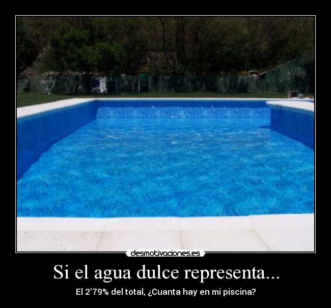 Si el agua dulce representa... - El 279% del total, ¿Cuanta hay en mi piscina?