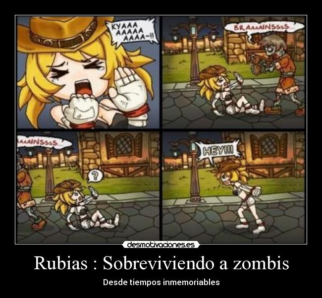 Rubias : Sobreviviendo a zombis - 