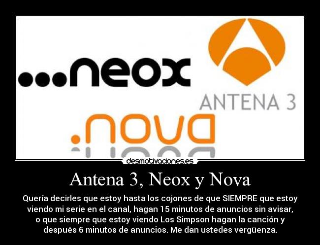 Antena 3, Neox y Nova -