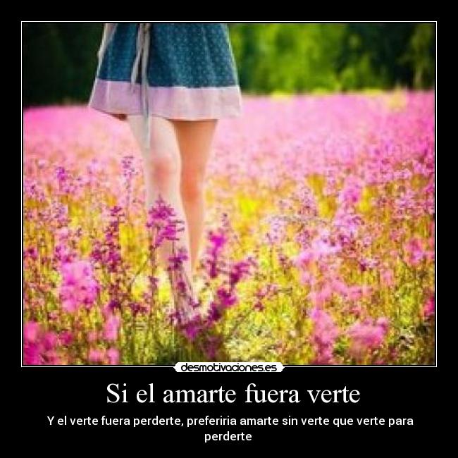  Si el amarte fuera verte -  Y el verte fuera perderte, preferiria amarte sin verte que verte para perderte 