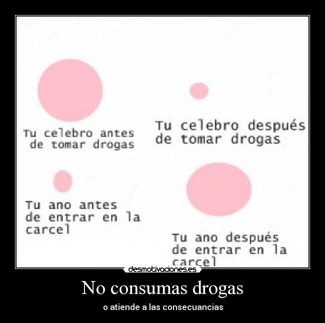 No consumas drogas - o atiende a las consecuancias