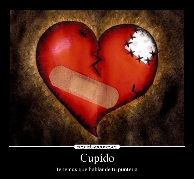 carteles cupido punteria desmotivaciones