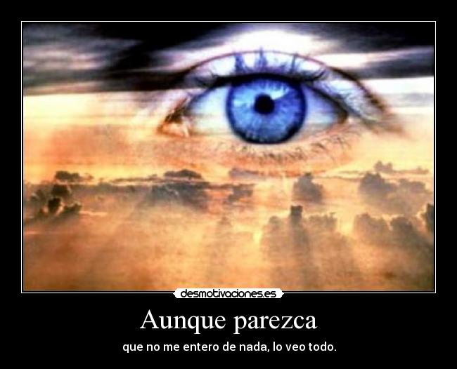 Aunque parezca - que no me entero de nada, lo veo todo.