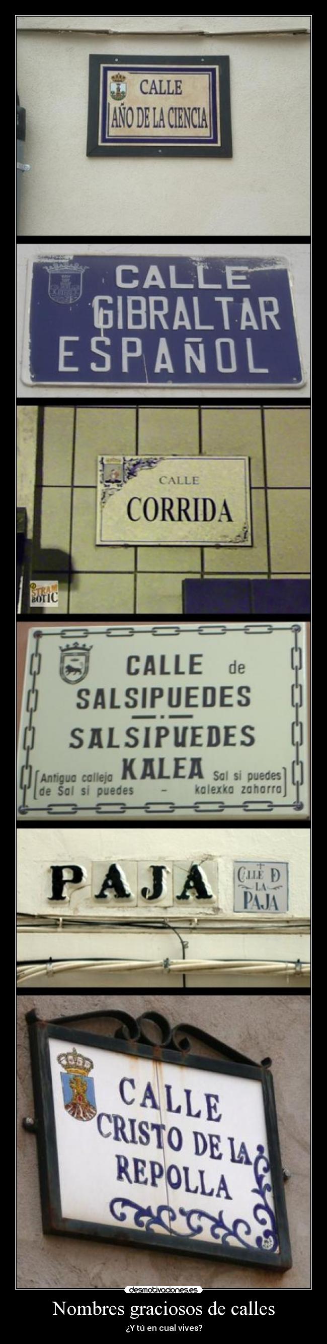 Nombres graciosos de calles -