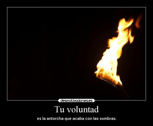 Tu voluntad - es la antorcha que acaba con las sombras.