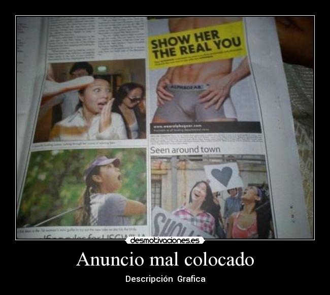 Anuncio mal colocado - Descripción Grafica