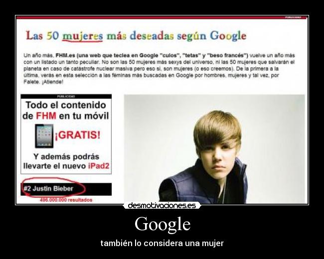 Google - también lo considera una mujer