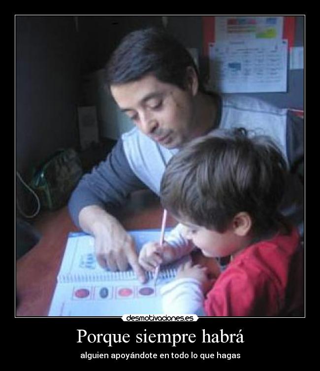 carteles porque siempre habra alguien apoyandote todo que hagas desmotivaciones