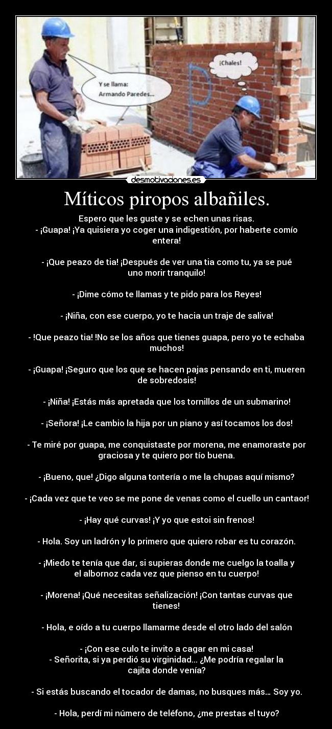 Míticos piropos albañiles. -