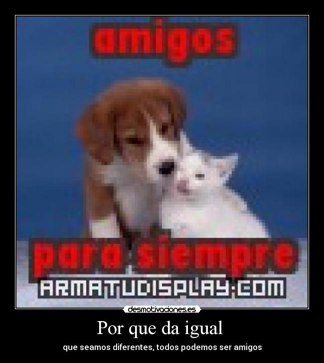 Por que da igual  - que seamos diferentes, todos podemos ser amigos