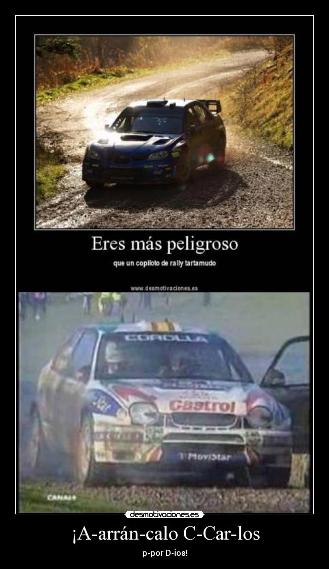 carteles tartamudo carlos sainz rallies desmotivaciones