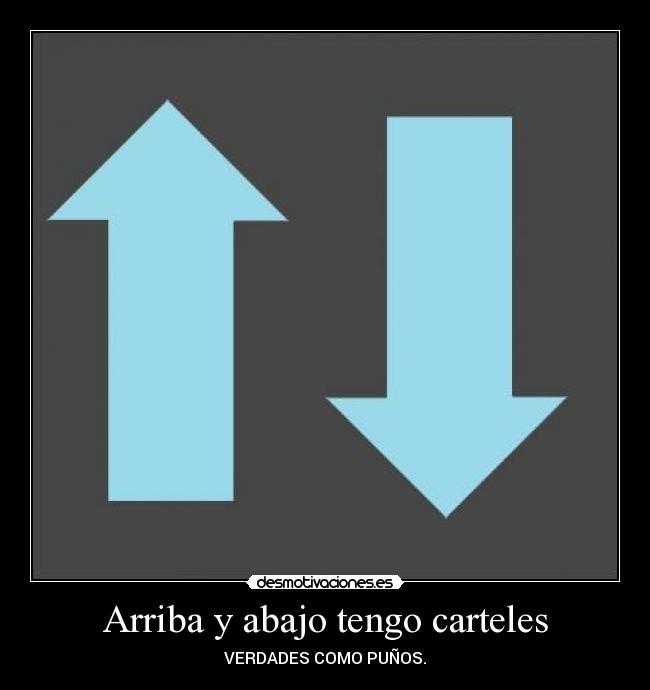 Arriba y abajo tengo carteles - VERDADES COMO PUÑOS.