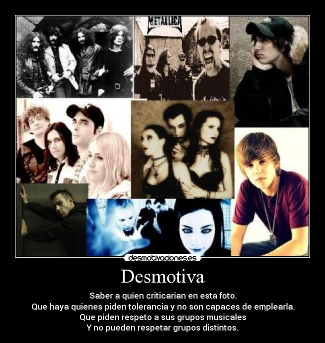 carteles musica black sabbath porta otro yo santaflow blutengel evanescence justin bieber desmotivaciones