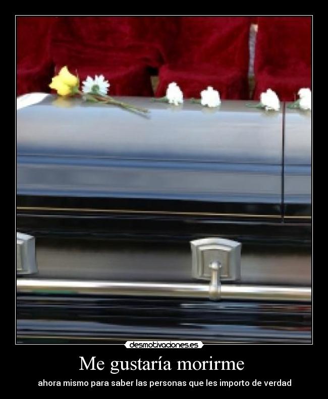 Me gustaría morirme  - ahora mismo para saber las personas que les importo de verdad