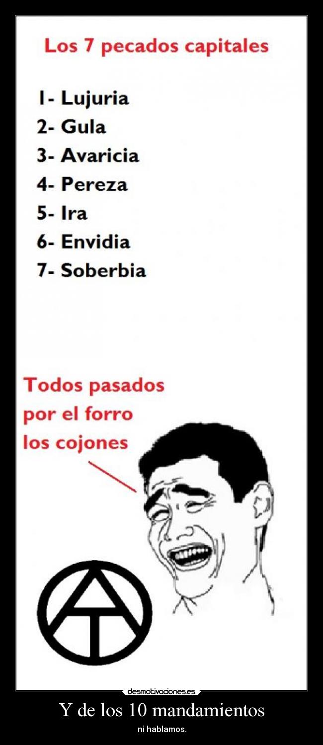 carteles los mandamientos hablamos desmotivaciones