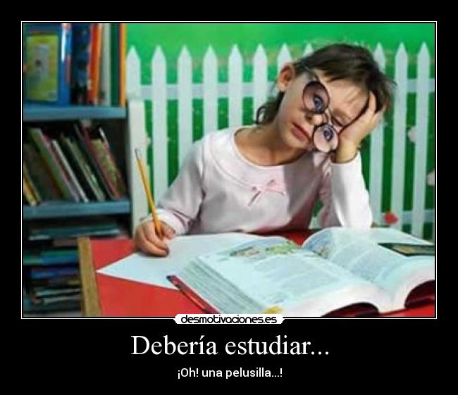 Debería estudiar... - ¡Oh! una pelusilla...!