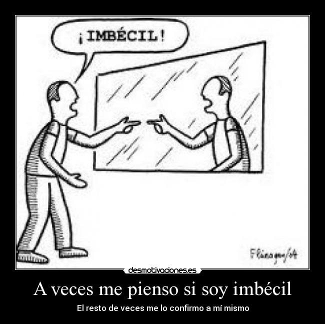 A veces me pienso si soy imbécil - El resto de veces me lo confirmo a mí mismo