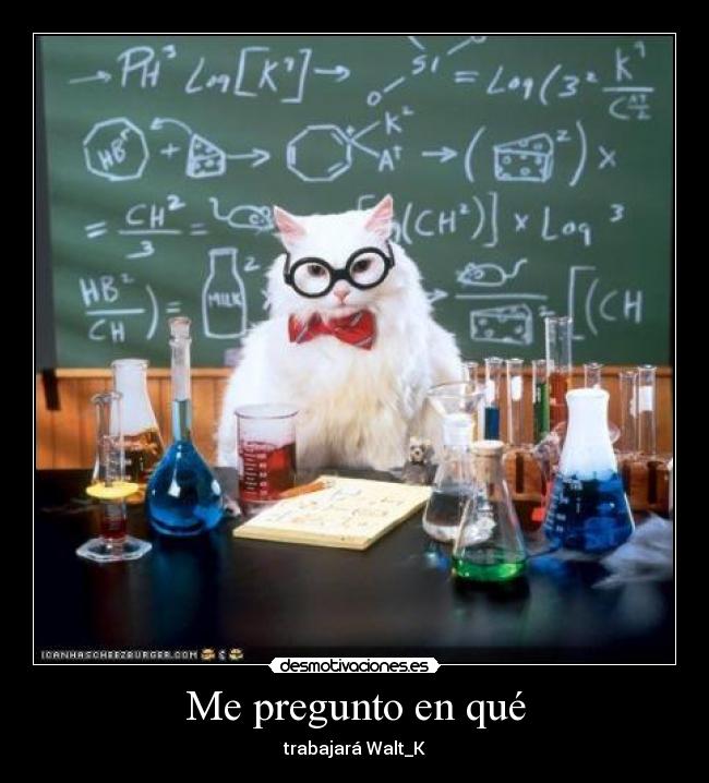 Me pregunto en qué - trabajará Walt_K