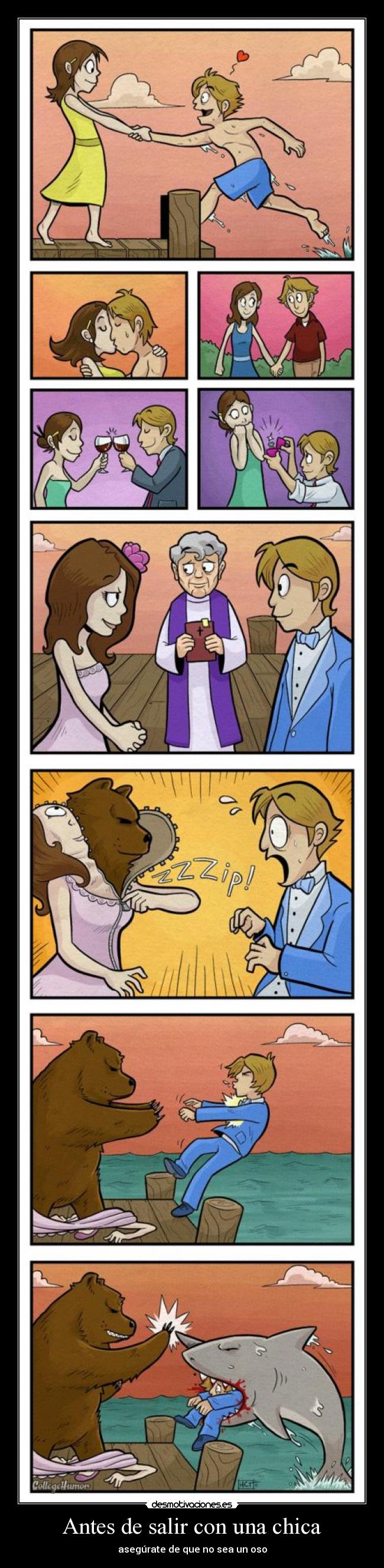 Antes de salir con una chica - asegúrate de que no sea un oso