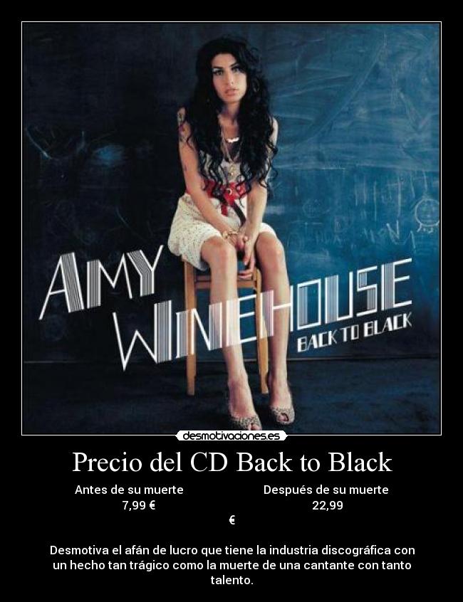 Precio del CD Back to Black -