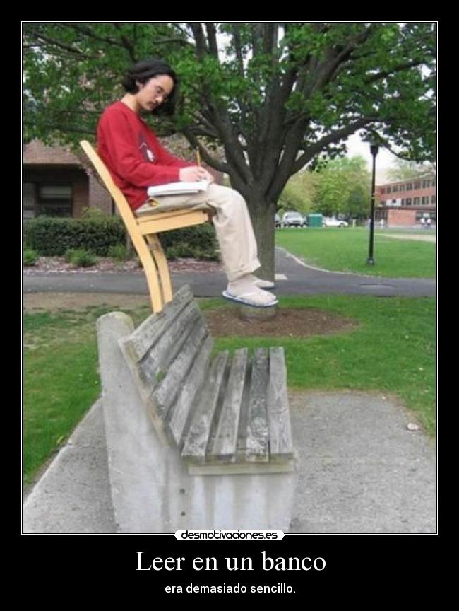 Leer en un banco -