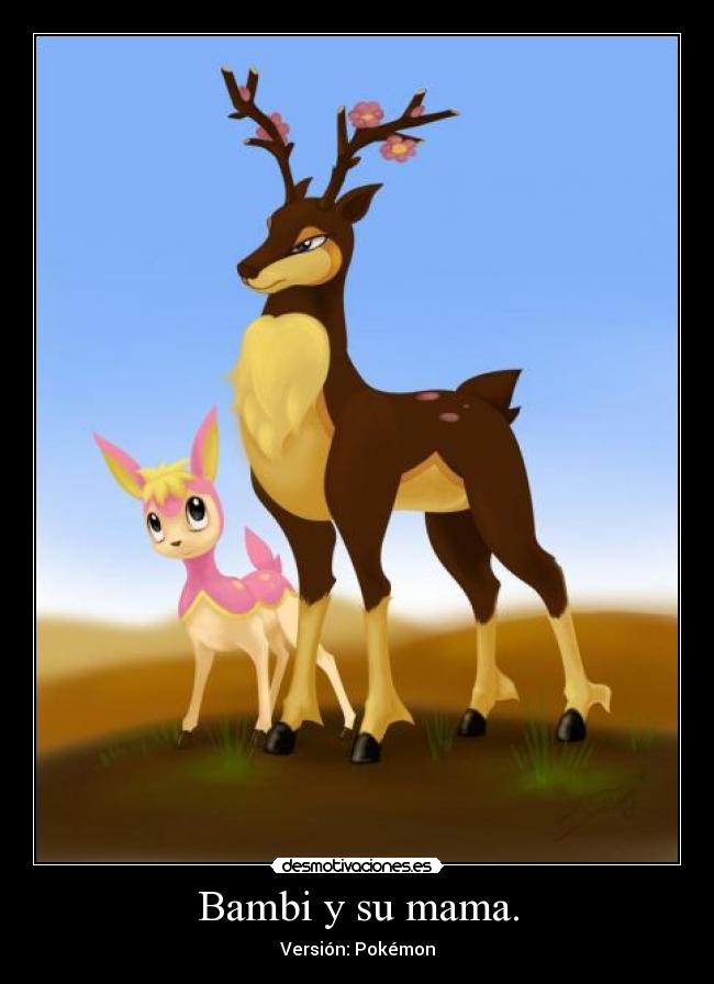 Bambi y su mama. - Versión: Pokémon