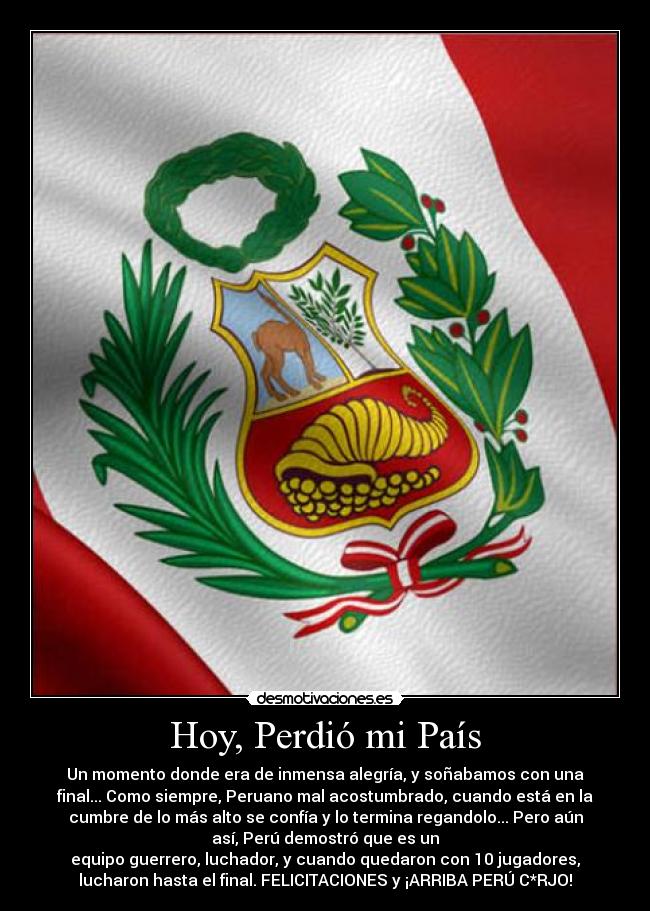 Hoy, Perdió mi País - 