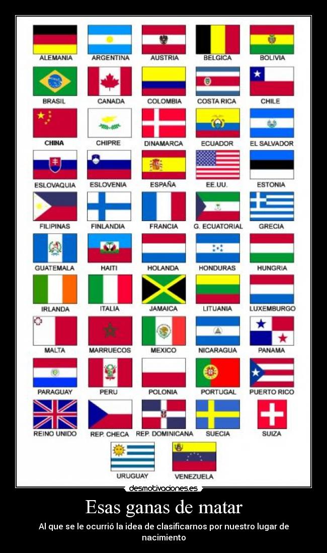 Esas ganas de matar - Al que se le ocurrió la idea de clasificarnos por nuestro lugar de nacimiento