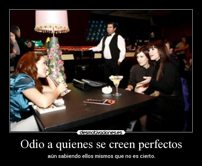 Odio a quienes se creen perfectos -