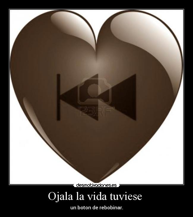 Ojala la vida tuviese - un boton de rebobinar.