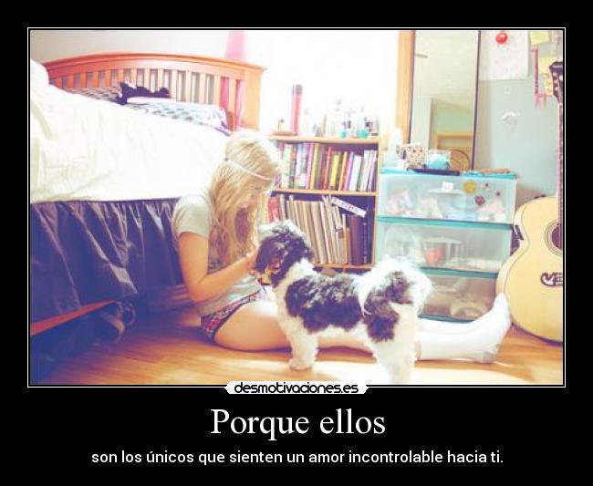 Porque ellos - son los únicos que sienten un amor incontrolable hacia ti.