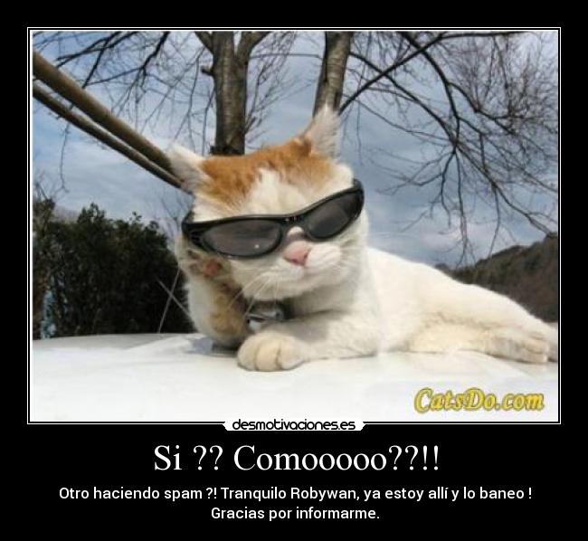 Si ?? Comooooo??!! - Otro haciendo spam ?! Tranquilo Robywan, ya estoy allí y lo baneo !
Gracias por informarme.