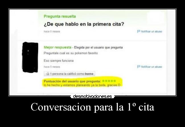 Conversacion para la 1º cita - 