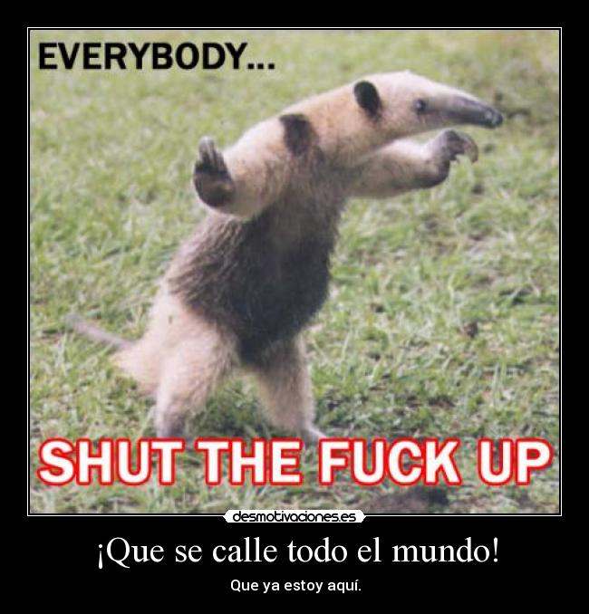 ¡Que se calle todo el mundo! - Que ya estoy aquí.